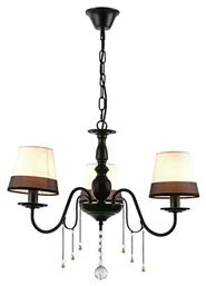 Mulan Πολυέλαιος 3xE14 Ø63cm με Καπέλα Μαύρος EG167283PBW Aca