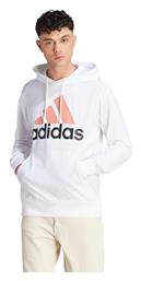 Essentials Logo Ανδρικό Φούτερ με Κουκούλα Λευκό Adidas
