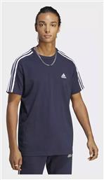 Essentials Single Jersey 3-stripes Ανδρικό T-shirt Κοντομάνικο Μαύρο Adidas