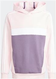 Adidas Fleece Παιδικό Φούτερ με Κουκούλα και Τσέπες Ροζ