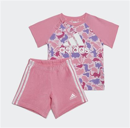 Adidas Παιδικό Σετ με Σορτς Καλοκαιρινό 2τμχ Ροζ Dino Camo Allover Print