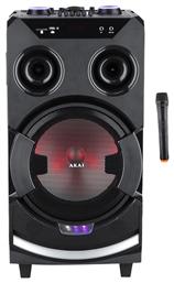 Ηχείο Karaoke με Ασύρματο Μικρόφωνο και Εφέ Φωτισμού ABTS-112 σε Μαύρο Χρώμα Akai