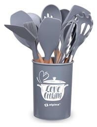 Appliances Σετ Ξύλινων Εργαλείων Μαγειρικής με Βάση 12τμχ Alpina