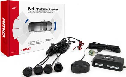 AMiO Σύστημα Παρκαρίσματος Αυτοκινήτου με Buzzer και 4 Αισθητήρες 22mm σε Μαύρο Χρώμα