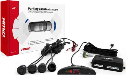 AMiO Σύστημα Παρκαρίσματος Αυτοκινήτου με Οθόνη και 4 Αισθητήρες 22mm σε Μαύρο Χρώμα