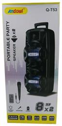 Ηχείο Karaoke με Ενσύρματo Μικρόφωνο και Εφέ Φωτισμού σε Μαύρο Χρώμα Andowl