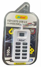 Q-HU801 USB 2.0 Hub 10 Θυρών με σύνδεση USB-A Andowl