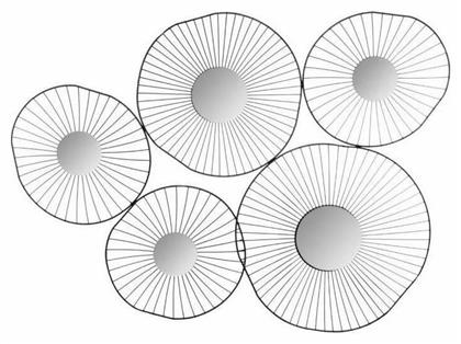 Καθρέπτης Τοίχου με Μαύρο Μεταλλικό Πλαίσιο Διαμέτρου 79cm 5τμχ Atmosphera