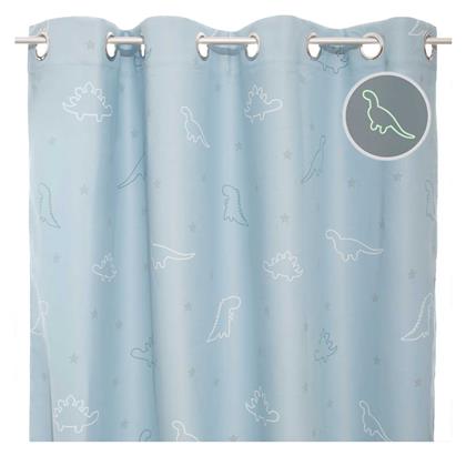 Παιδική Κουρτίνα Συσκότισης Φωσφοριζέ Dino με Τρουκς Γαλάζια 140x250εκ. Atmosphera