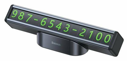 Square Bar Temporary Parking Number Plate Black Baseus