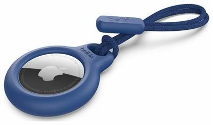 Secure Holder with Strap Θήκη Μπρελόκ Σιλικόνης για AirTag σε Μπλε χρώμα Belkin