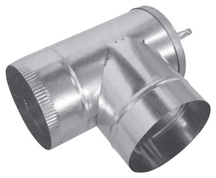 Ταφ Σύνδεσης Καπνοδόχου Γαλβανιζέ 120mm Ασημί Biofan