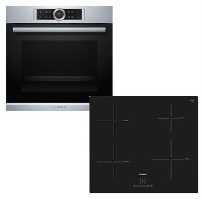 Άνω Πάγκου με Επαγωγικές Εστίες Inox HBG655BS1 + PIE611BB1E Bosch