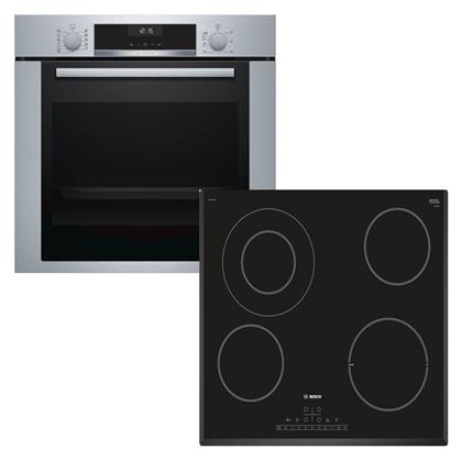 Άνω Πάγκου με Κεραμικές Εστίες Inox HBA357BS0 + PKF651FP1E Bosch