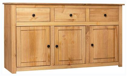 Μπουφές Panama από Μασίφ Ξύλο με Συρτάρια 135x40x80cm - vidaXL