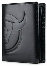QB-0203-V Δερμάτινο Ανδρικό Πορτοφόλι Μαύρο Bull Captain