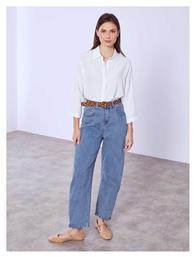 Γυναικείο Τζιν Balloon Ψηλόμεσο Loose Fit Μπλε Ανοιχτό Celestino