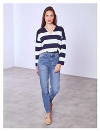 Γυναικείο Τζιν Mom Fit Ξεβάματα Μπλε Celestino