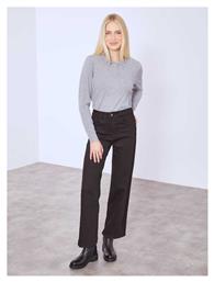 Γυναικείο Τζιν Wide Leg Βαμβάκι Loose Fit Μαύρο Celestino