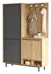 Cloat Έπιπλο Εισόδου με Κρεμάστρα & Παπουτσοθήκη Φυσική-ανθρακί 147.4x35.5x195.6εκ. Pakketo