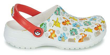 Pokemon Παιδικά Ανατομικά Σαμπό Θαλάσσης Λευκά Crocs