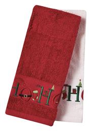 Christmas Collection Ποτηρόπανο σε Κόκκινο Χρώμα 40x60cm 2τμχ Das Home