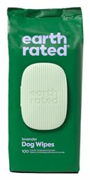 Μαντηλάκια Σκύλου για Καθαρισμό Πατούσας με Άρωμα Λεβάντα χωρίς Αλκοόλ Λευκό Earth Rated