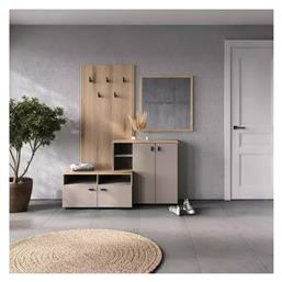 Ebro Έπιπλο Εισόδου με Καθρέπτη & Παπουτσοθήκη Oak-cappuccino 150.3x41.2x204.7εκ. Pakketo