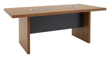 Επαγγελματικό Γραφείο Oscar 200x100x76εκ. Γκρι / Καρυδί - Pakketo