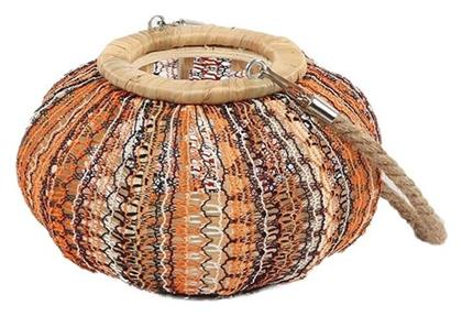 Φαναράκι Ξύλινο Επιτραπέζιο Πορτοκαλί 24x24x13εκ. Espiel