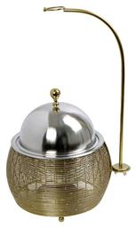 Σκεύος για Φοντύ με Ρεσώ Μεταλλικό Χρυσό 35x35x40εκ. Espiel