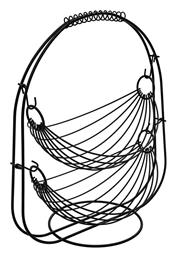 Φρουτιερα 2 Θεσεων Metal Black Μεταλλικη 37x20x42cm Μαυρη Estia