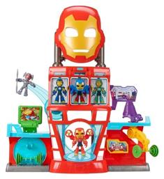 Φιγούρα Δράσης Marvel Iron Man And His Awesome Friends με Ήχους Iron Quarters Playset για 3+ Ετών 7.6εκ. Hasbro