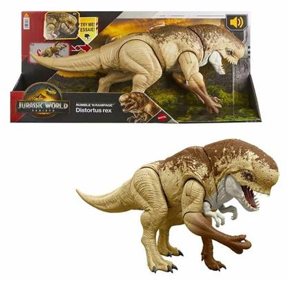 Φιγούρα Δράσης Jurassic World Rebirth Rumble N Rampage Distortus Rex Jurassic World με Ήχους 10εκ. Mattel