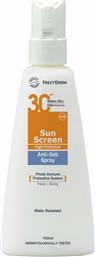 Frezyderm Sun Screen Anti-Seb Αδιάβροχη Αντηλιακή Λοσιόν Προσώπου και Σώματος SPF30 σε Spray 150ml