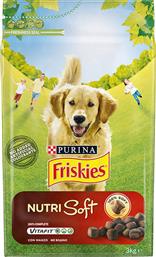 Purina Friskies Nutri Soft 3kg Ξηρά Τροφή για Ενήλικους Σκύλους Μεγαλόσωμων Φυλών με Βοδινό