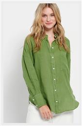 Μακρυμάνικο Γυναικείο Λινό Πουκάμισο Πράσινο Funky Buddha