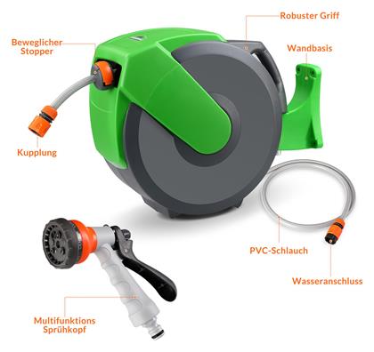 Αυτόματη Ανέμη Ποτίσματος Τοίχου με Λάστιχο 22m Gardebruk