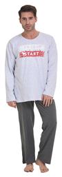 Ανδρική Πυτζάμα ''fresh Start'' Plus Size 1xl-4xl 010124 Γκρι Μελανζέ Gazzaz
