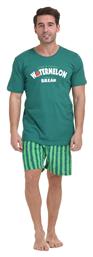 Ανδρική Βαμβακερή Πυτζάμα Βερμούδα ''watermelon Break''-008073 Πράσινο Gazzaz