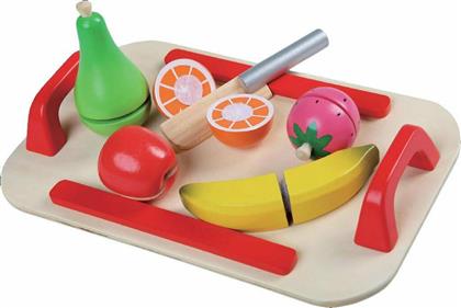 Gerardo’s Toys Ξύλινος Δίσκος Φρούτων Με Μαχαίρι Κοπής από Ξύλο για 3+ Ετών