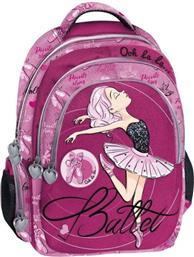 Graffiti Ballerina Σχολική Τσάντα Πλάτης Δημοτικού σε Φούξια χρώμα