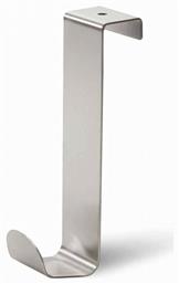 Κρεμάστρα Πόρτας Ανοξείδωτη Μονής Θέσης Ασημί 3x4.5x11.5εκ. Grekon