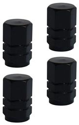 Καπάκια Βαλβίδων Αυτοκινήτου Μεταλλικά Μαύρο 4τμχ Guard