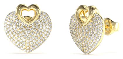 Σκουλαρίκια Καρφωτά από Ατσάλι Επιχρυσωμένα με Πέτρες Guess