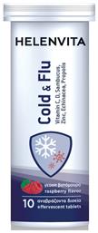 Cold & Flu 10 αναβράζοντα δισκία Raspberry Helenvita