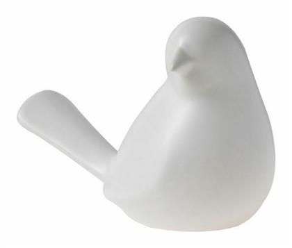 Διακοσμητικό Πουλί από Κεραμικό Υλικό Mignon Σπουργίτι σε Λευκό 14cm HFA