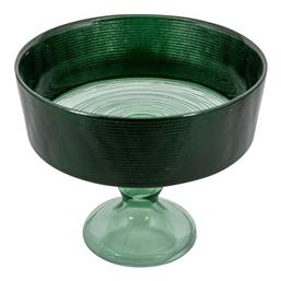 Reflections Διακοσμητικό Μπωλ Γυάλινο με Πόδι Κυπαρισσί 16x16x13.5cm HFA