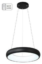 LED Κρεμαστό Φωτιστικό Μαύρο 60x60εκ. Inlight