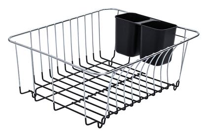 Καλαθι Νεροχυτη Μεταλλικο 35x30x15cm Μαυρη Βαση Σιλικονης - Estia